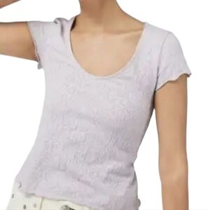 Women's Rag N Bone Floral Lilac Purple Scoop Neck Shirt XL